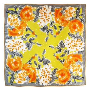 Sciarpa di seta vintage VERA NEUMANN rose arancioni 26" quadrata - Foto 1 di 8