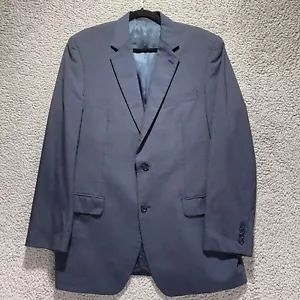 Calvin Klein Blazer 42L Gray 2-Button 100% Wool Double Vent Classic Fit Jacket - Picture 1 of 10