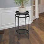 Panacea Products 102226 20 in. Double Plant Stand Black