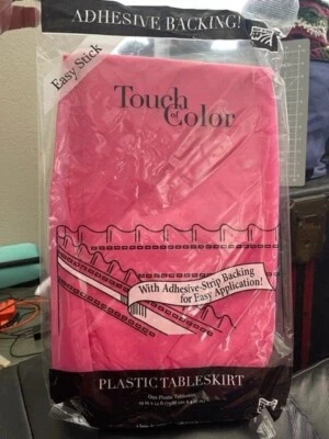 Candy Pink Plastic Table Skirting 29" x 13' Tableware Party Supplies Decorations - Image 1 of 2