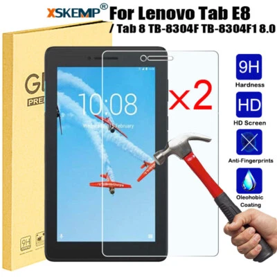 2Pcs For Lenovo Tab E8 Tab 8 TB-8304F TB-8304F1 8.0 Tempered Glass Screen Cover - Image 1 of 4