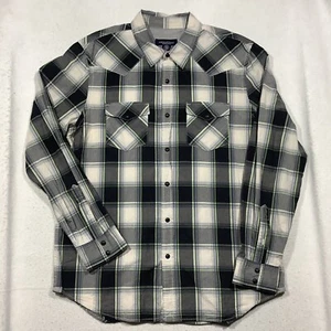 Camisa vaquera occidental manga larga calce vintage American Eagle para hombre XL gris a cuadros - Imagen 1 de 10