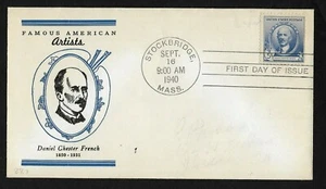 #887 5c Famous Americans - Artists - Daniel Chester French - Linprint FDC - Picture 1 of 2