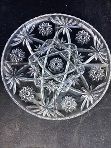 Vintage Cut Crystal Divided Serving Platter Tray 13.25” Scalloped Edge No Bowl - Picture 1 of 4