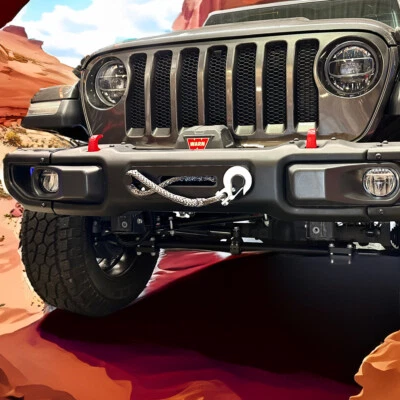 Aufnahme für Windenhaken für Synthetik Seil Halter Jeep Wrangler JL JT Rubicon X - Bild 1 von 3