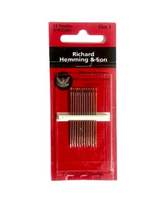 Size 1 - Betweens/Quilter - Hand Sewing Needles -12/pack- Richard Hemming & Son® - Picture 1 of 1