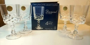 Wine Glasses Diamond by J. G. Durand Setof4 OriginalBox 5 3/4Oz Arc France NOV18 - Picture 1 of 6