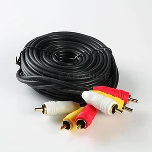 12 Ft Gold Plated RCA Audio Video AV Cable For HDTV DVD VCR - Picture 1 of 3