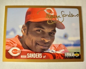 1996 Upper Deck Choice Reggie Sanders GOLD SIGNATURE Baseball Card - Picture 1 of 2