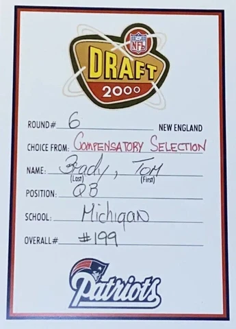 Tom Brady 2000 NFL Draft Poster - New England Patriots - Belichick - Gronk Cover