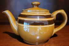 SADLER TEAPOT WITH LID BROWN/GOLD MADE IN STAFFORDSHIRE ENGLAND SMALL CHIP SPOUT