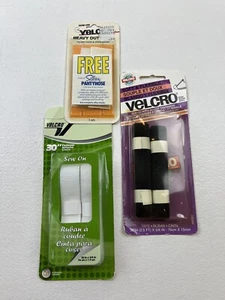 3 Pc Lot Velcro® Fastener Strips and Tape Hook & Loop Sew-On Craft Hobby NEW - Imagen 1 de 5