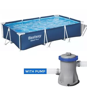 Bestway Steel Pro Swimming Pool - 2300/3300/5700 Liters & Filter Pump, 330 Gal - Picture 1 of 22
