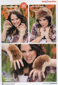 ~ Pull-Out Knitting Pattern For Halloween Werewolf Headband,Hat & Mittens ~  - Picture 1 of 1