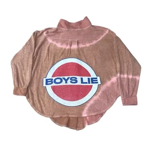 Chaqueta holgada con botones de lana rosa talla única logotipo grande Lie para niños y mujeres - Imagen 1 de 15