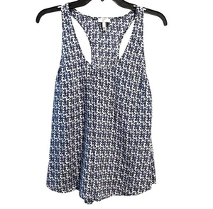 Joie Silk 100% Silk Seahorse Tank Top L Blue Racerback Nautical Coastal Boho - Picture 1 of 4