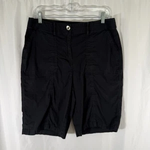 Chico's Shorts Women's 1.5 10 Solid Black Pockets Button Zip Cotton Blend - Picture 1 of 10