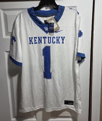 NEW Nike Kentucky Wildcats NCAA College Football White Jersey Mens Size L $130 - Image 1 of 4