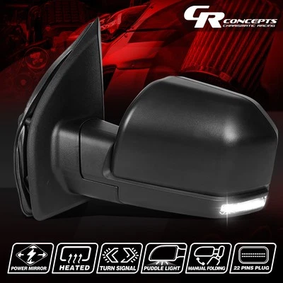 Espejo retrovisor lateral izquierdo/conductor + calefacción + luz de charco para Ford F150 2015-2018 Foto 1 de 4