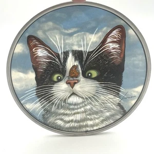 De colección Vitral Atrapasol Lowell Herrero Gato Mariposa 1993 Glassmasters - Imagen 1 de 11