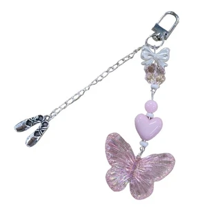 Butterfly Ballet Shoes Keychain Pendant Lovely Hanging Decoration Bag Pendant - Picture 1 of 8
