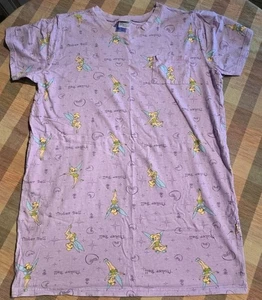 Disney Store Tinkerbell Short Sleeve Shirt Nightgown Large Peter Pan - Picture 1 of 4