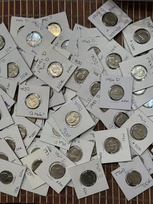 80pc Jefferson Nickel Error Lot RPMS DDRS DDOS Various Years And Conditions - Image 1 of 4