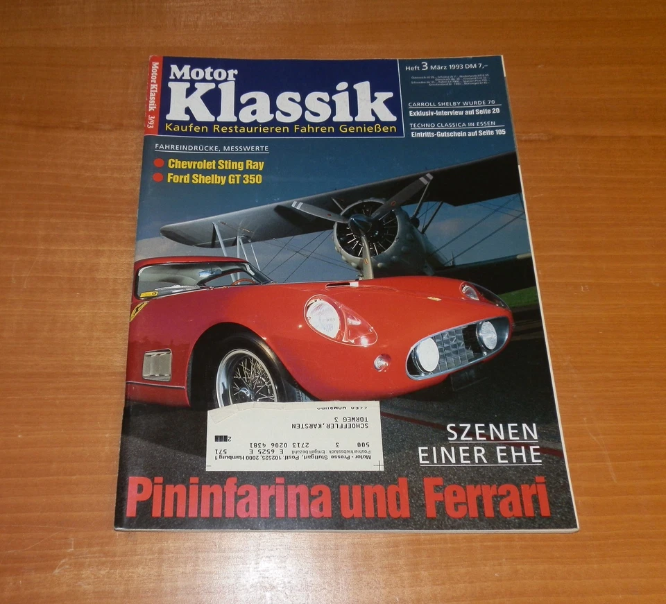 Motor Klassik 3/1993, Pininfarina und Ferrari, Szenen einer Ehe, Sting Ray. - Bild 1 von 1