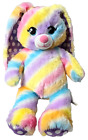 Build a Bear Pastel Rainbow Bunny Toy Rabbit Stuffed Animal Purple Floppy Easter