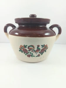 Vtg McCoy Pottery Ovenproof Crock Cookie Jar Canister Rooster 7.25" T Read - Picture 1 of 15