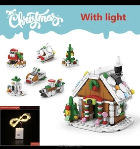 HOLIDAY XMAS IGLOO HOUSE 250+ PCS Building BLOCKS Bricks SET w/Lights DIY NEW! - Picture 1 of 3
