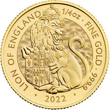 2022 Great Britain Gold Tudor Beasts Lion of England £25 - 1/4 oz - BU
