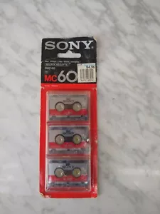 Confezione da 3 nastri microcassette Sony MC-60 Made in Japan - Foto 1 di 2