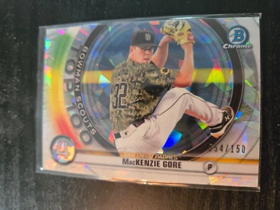 2020 Bowman Scouts Top 100 Chrome Atomic Refractor #D /150 Mackenzie Gore #BTP-4 - Image 1 of 2