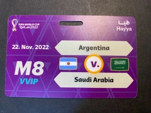 FIFA Qatar 2022 HAYYA M# 8 Argentina V. Saudi Arabia VVIP Gate Pass World Cup - Picture 1 of 2