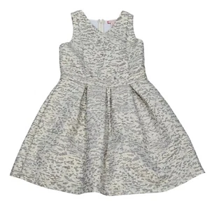 Ruby & Bloom Girl Holiday Gold Jacquard Formal Party Sleeveless A Line Dress 12 - Picture 1 of 5