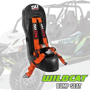 Arctic Cat Wildcat Rear Bump Seat ORANGE 2" 4 Point Harness w/Auto Style Buckle - Picture 1 of 9