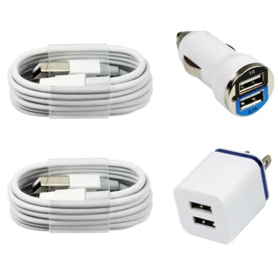 2x Cables de Carga Rápida Cargadores de Pared y Coche para iPhone 13 12 11 X Max Plus 8 7 6 Foto 1 de 4