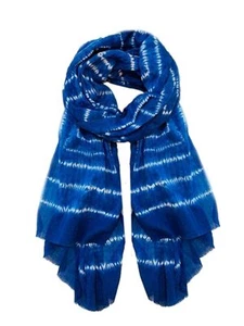 NUEVO Anupam Tradicional Shibori Bandhani Bhandej (Corbata y Tinte) Azul Algodón Dupatta - Imagen 1 de 2