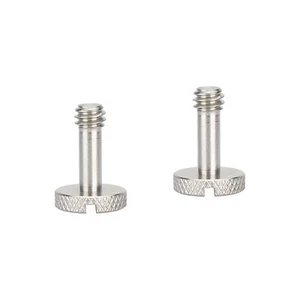 2Pcs 1/4"-20 Slotted Knurled Captive Mounting Screw with Φ14mm Head & 20mm Bolt - Picture 1 of 4