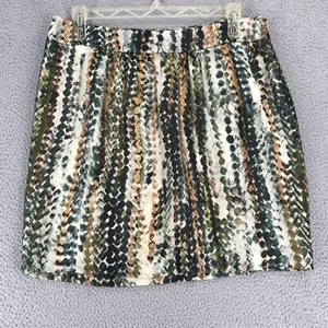 Kenneth Cole A Line Mini Skirt Women Size 14 Career Silk Blend Lined Multicolor - Picture 1 of 10