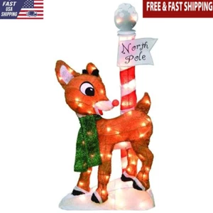 Rudolph Red-Nosed Reindeer Christmas Yard Decor 70 LED Indoor Outdoor Display US - Picture 1 of 8