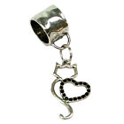 Silver Cat Shape Scarf Ring Holder Brooch Pin Buckle Accessory Costume Jewellery