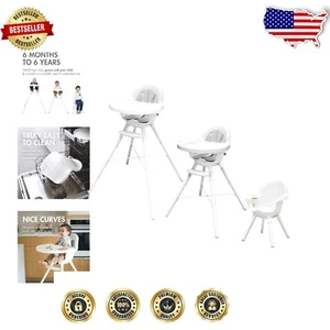Stylish White GRUB High Chair - Adjustable Height & Convertible Toddler Chair - Picture 1 of 9