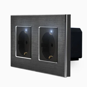 WLAN Steckdose 2-fache Wandsteckdose Kombisteckdose WiFi SmartHome Alurahmen - Imagen 1 de 8
