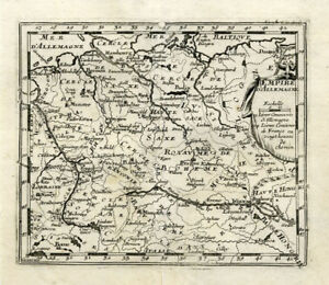 ANTIQUE MAP-GERMANY-ALLEMAGNE-DEUTSCHLAND-BACHIENE-1758