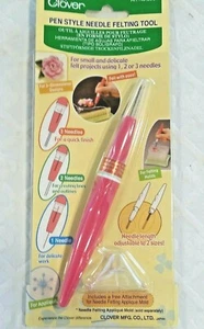 Clover 8901 PEN STYLE 1-2-3 NEEDLE FELTING TOOL new sealed Japan  - Picture 1 of 7