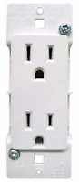 Pass & Seymour Mobile Home/RV White Self-Contained Receptacle with Snap On Plate