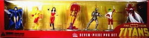 New Teen Titans Boxed PVC 7 Figure Set New 2000 DC Kid Flash Wonder Girl Amricon - Picture 1 of 3