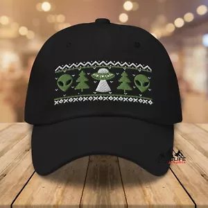 Alien Christmas Brutto Maglione UFO Baseball Cappello Papà - Foto 1 di 31